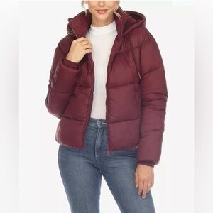 Full Front Zip Hooded Bomber Puffer Jacket